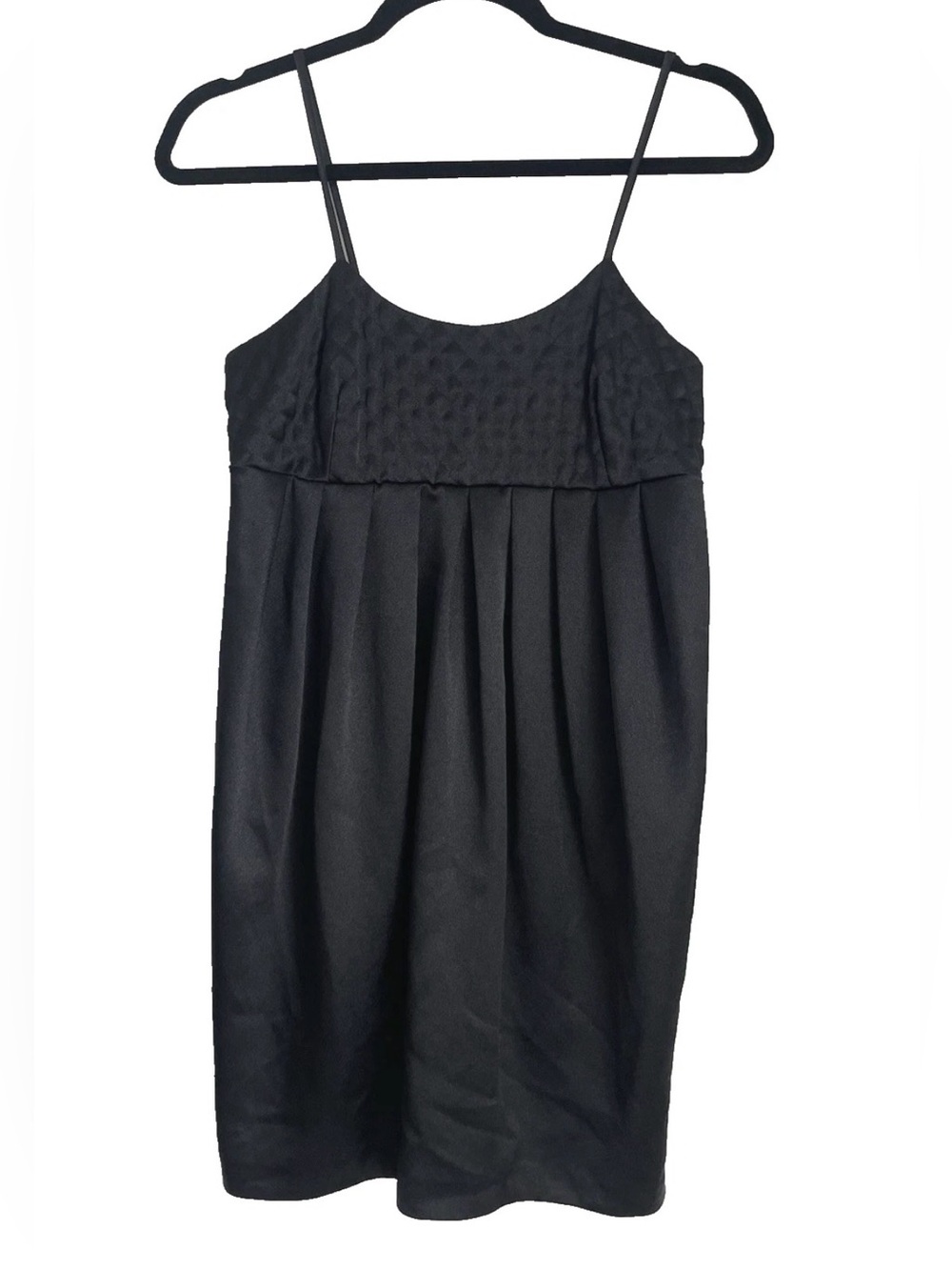 Le Chateau 90s/Y2K Empire Waist Black Satin Mini Dress Size 5 Homecoming Evening